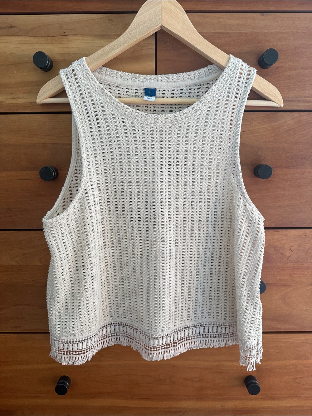 Old Navy Cream Crochet Sleeveless Tank Size M